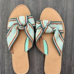 Universal Thread Striped Knot Sandals - Blue and Tan